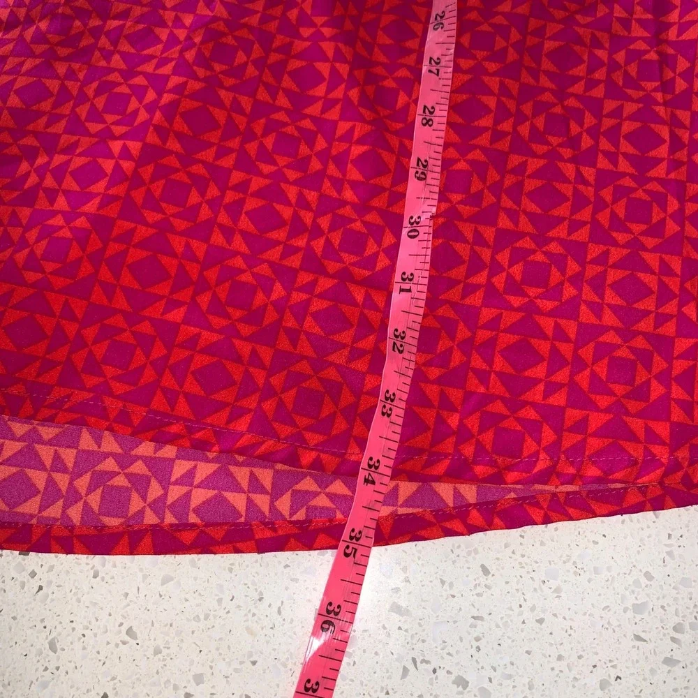 Roxy Womens‎ Geometric Print Open Back Mini Dress Pink Orange Red Size Large